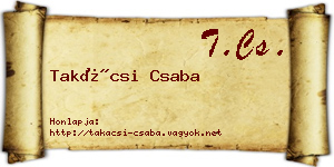 Takácsi Csaba névjegykártya